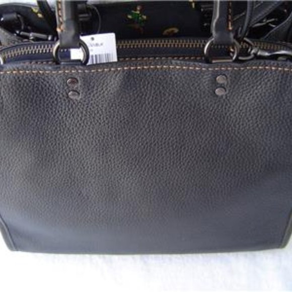 NEW AUTHENTIC COACH BLACK LEATHER PYRAMID EYE ROGUE 30 SATCHEL #46811 - Picture 4 of 15